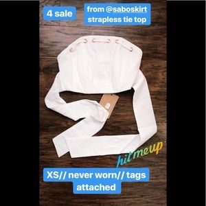 saboskirt strapless tie top